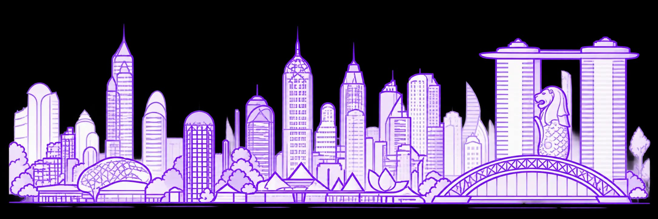 Singapore skyline illustration